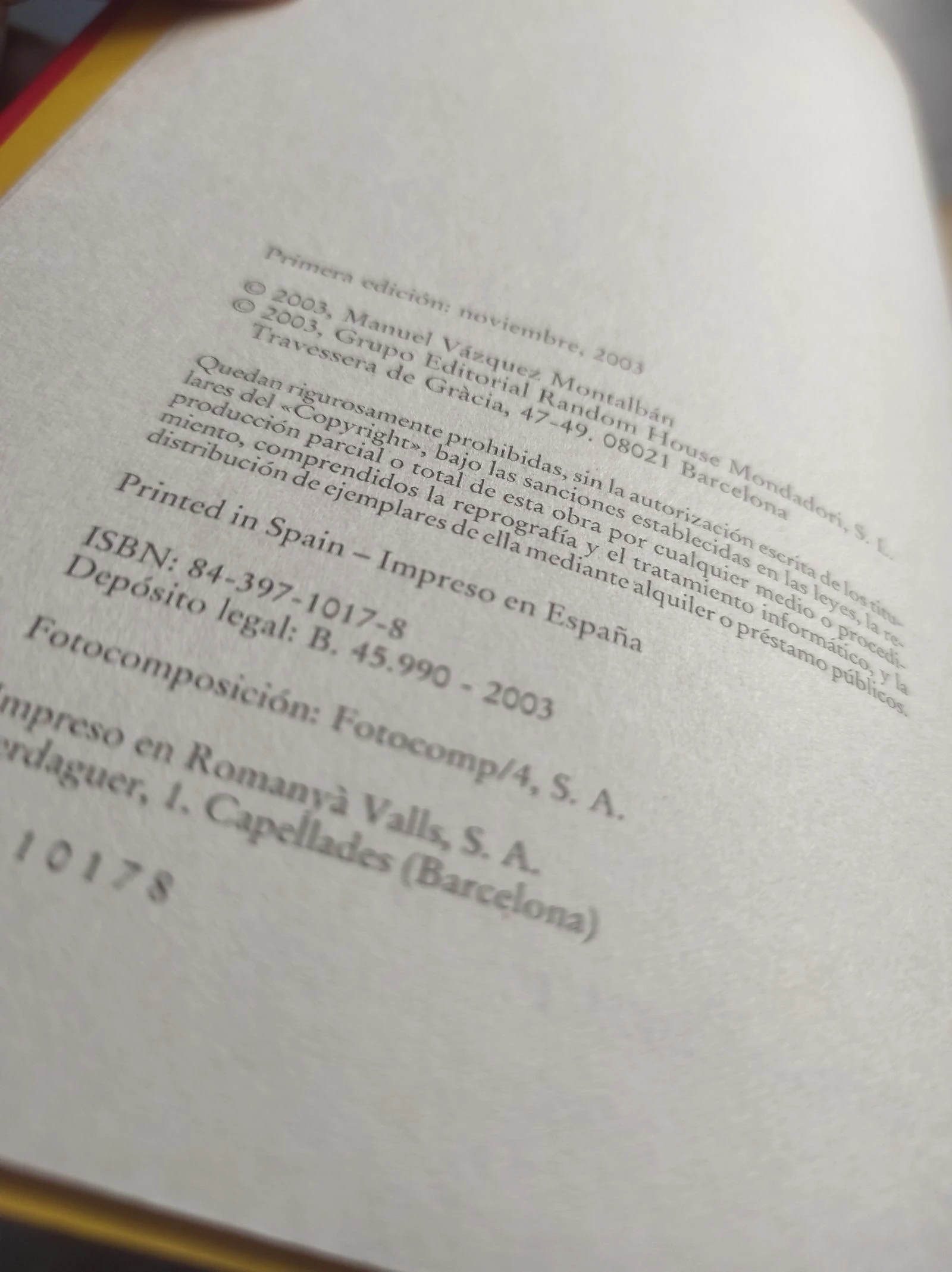 De aznaridad por dios, Manuel Vázquez Montalbán 2003 – photo 4